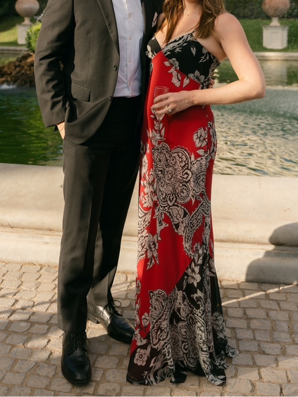 Yoana Baraschi Red and Black Floral Maxi Slip Dress - Picture 4 of 4